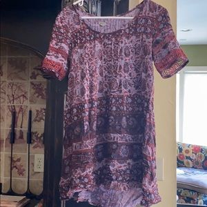 Purple and Maroon Floral Dress